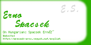 erno spacsek business card